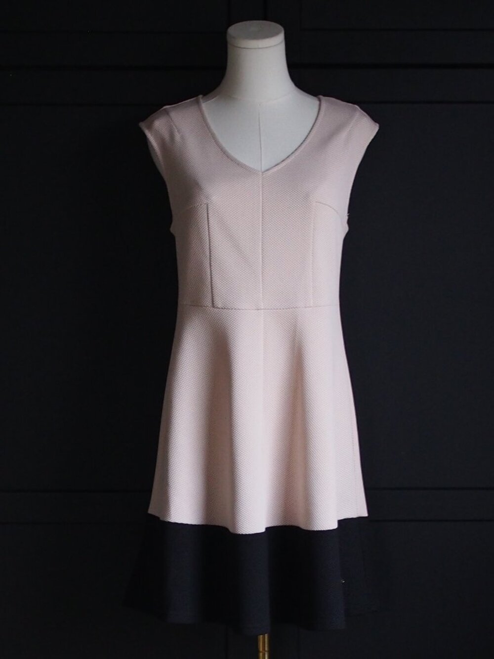Coco & Tashi | Nude Coloured Summer Dress with Black Band